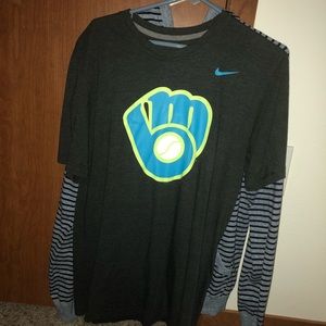 Nike Brewers Logo Tee Shirt